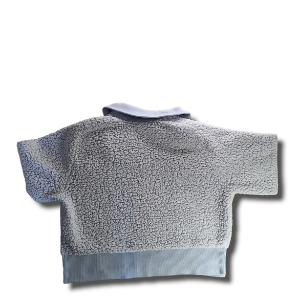 𝅺VS PINK Baby Blue Teddy Sherpa Cropped Pullover Jacket - Picture 3 of 3